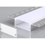 Priglaistomi led jusotu profiliai - 2m Profilis LED juostai, priglaistomas, pilkas, baltas dangtelis, 50x20mm
