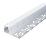 priglaistomi led jusotų profiliai - 2m Profilis LED juostai, priglaistomas, pilkas, baltas dangtelis, 32.3x13.3mm