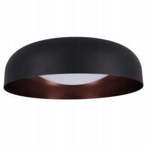 15W 45cm 4000K LED lubų šviestuvas, juodas, apvalus, neutrali balta šviesa