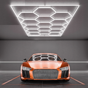 484x243cm 696W 6500K LED HEXAGON garažo apšvietimo komplektas