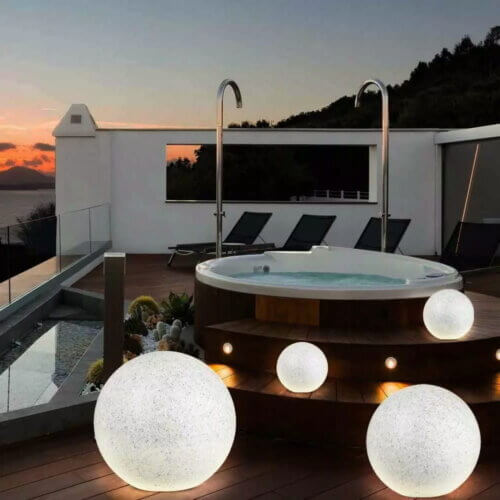 lauko šviestuvas akmens imitacija E27 sodo lempa kamuolys su akmens imitacija