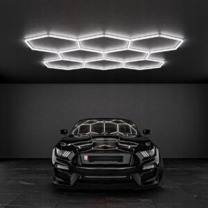 313 x 298cm 280W 6500K LED HEXAGON garažo apšvietimo komplektas