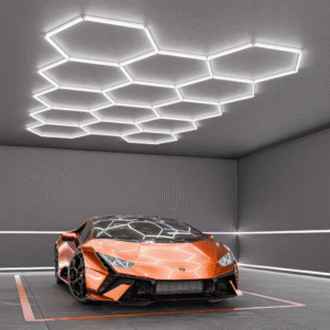 522x298cm 456W 6500K LED HEXAGON garažo apšvietimo komplektas