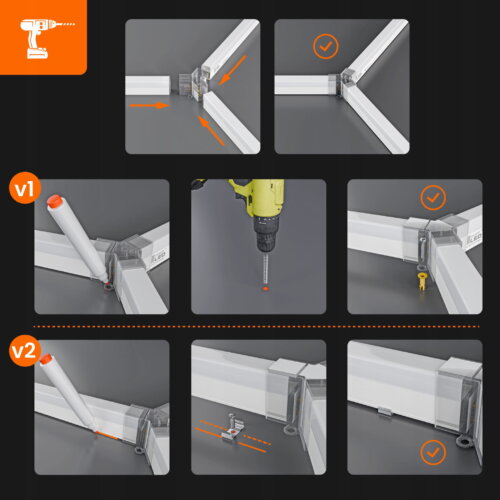 LED hexagon apšvietimas garažui