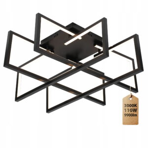 110W 3000K 9900lm LED šviestuvas, juodos spalvos
