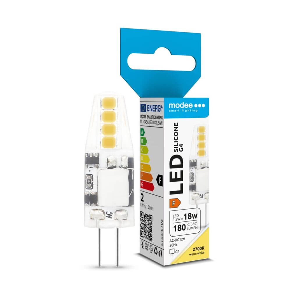 DC12V LED G4 1.8W 2700K – 180 lm silikoninė lemputė