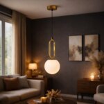 E27 pakabinamas šviestuvas aukso spalvos