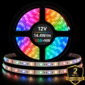 12V 14.4W/m RGB+NW LED juosta