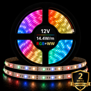 12V 14.4W/m RGB+WW LED juosta
