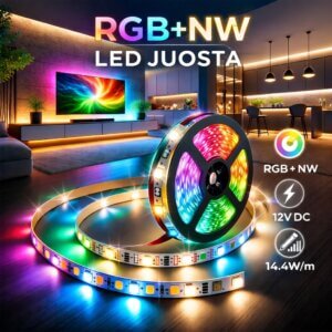 12V 14.4W/m RGB+NW LED juosta