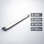 120cm 36W 4000K LED šviestuvas juodas