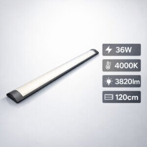 120cm 36W 4000K LED šviestuvas juodas