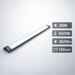 120cm 36W 6500K LED šviestuvas juodas