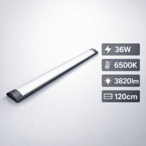 120cm 36W 6500K LED šviestuvas juodas