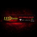 LED švieslentė raudona 230×40cm