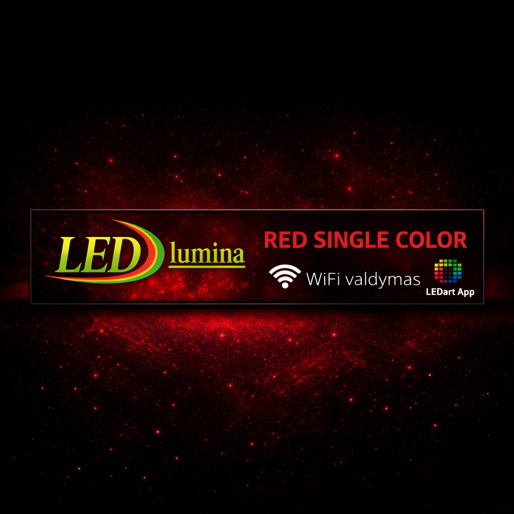 230×40cm LED švieslentė – raudona