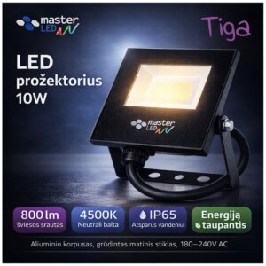 10W 4500K IP65 LED lauko prožektorius
