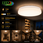 12W 3CCT LED lubinis šviestuvas