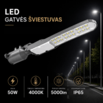 50W IP65 4000K Gatvės šviestuvas