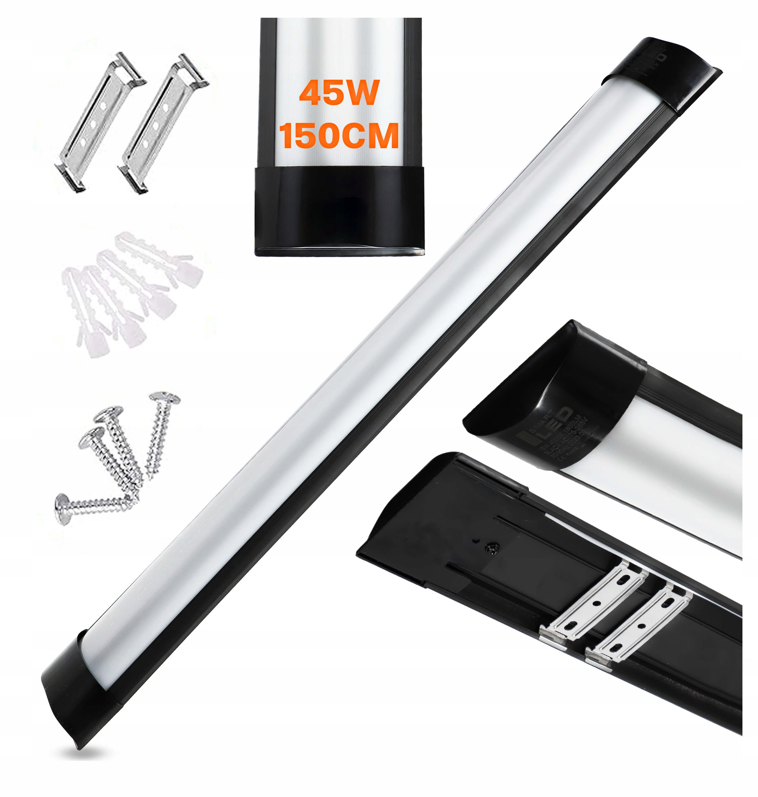 45W 150cm LED juostinis šviestuvas 4000K 3600lm juodas